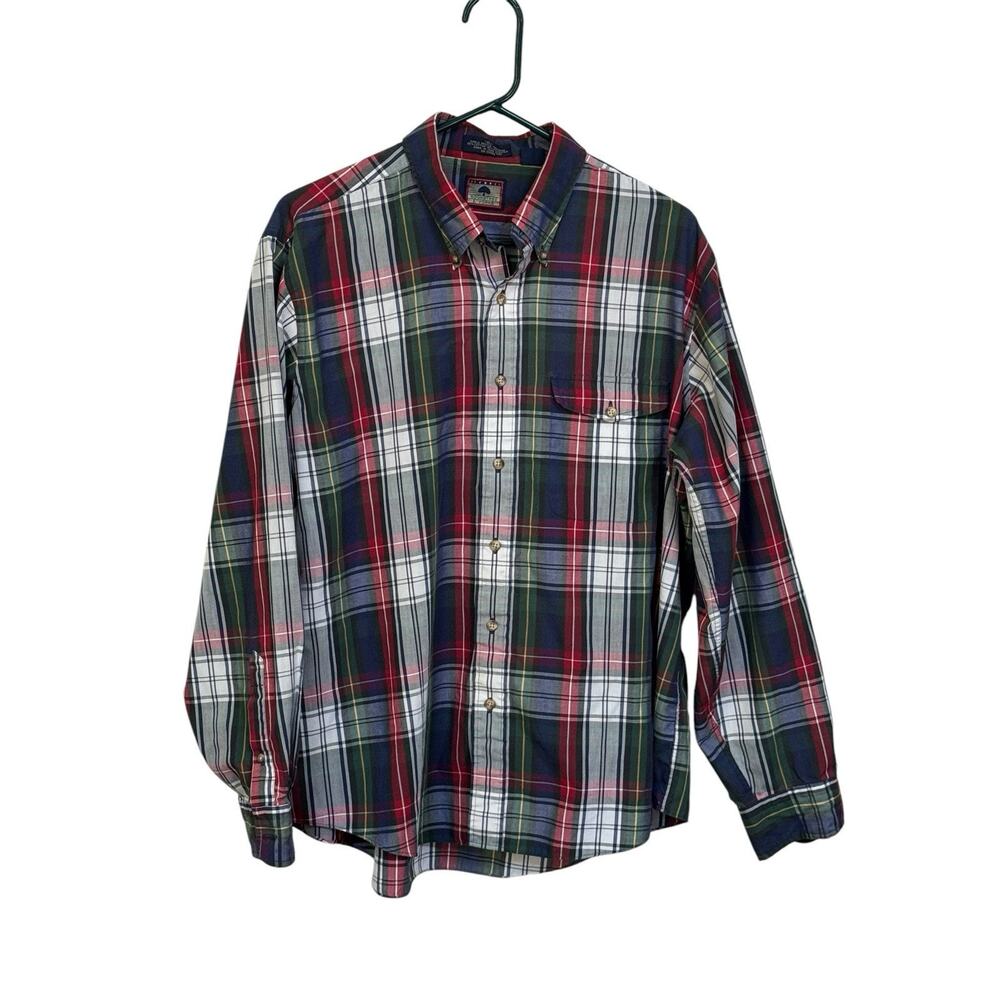 Roundtree & Yorke Men’s XL Button Down VTG ? Plaid Shirt Single Needle Tailoring